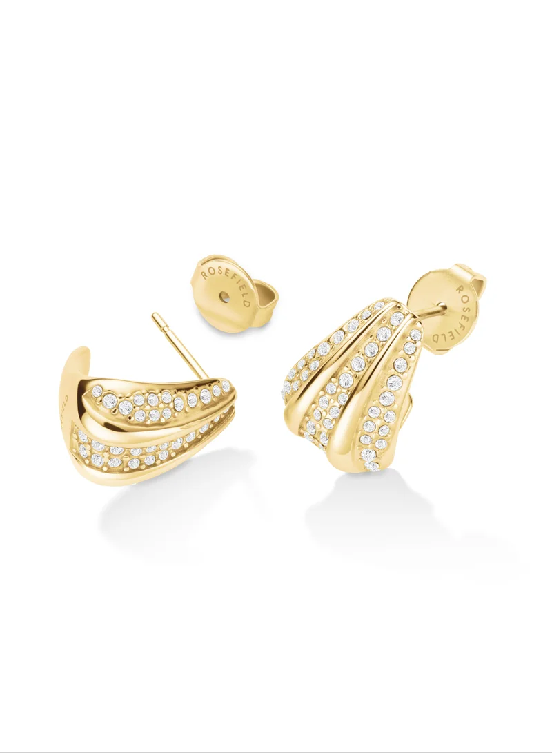 RoseField Rosefield Pave Striped Studs Gold - JEPSG-J1228